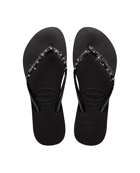 HAVAIANAS כפכפי אצבע נשים שחור נצנצים