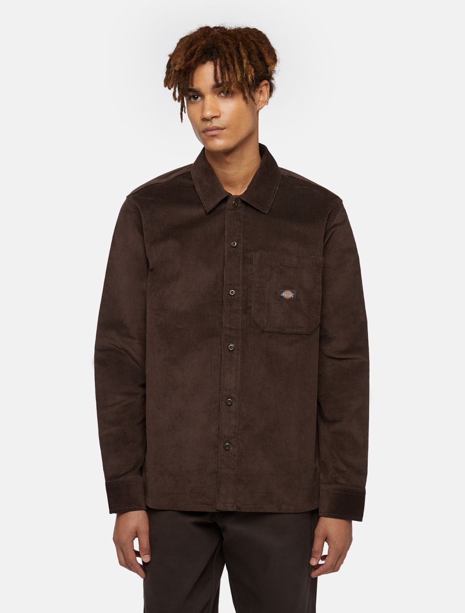 DICKIES חולצת קורדרוי SHIRT LS CHOCOLA DK0A86520CB1